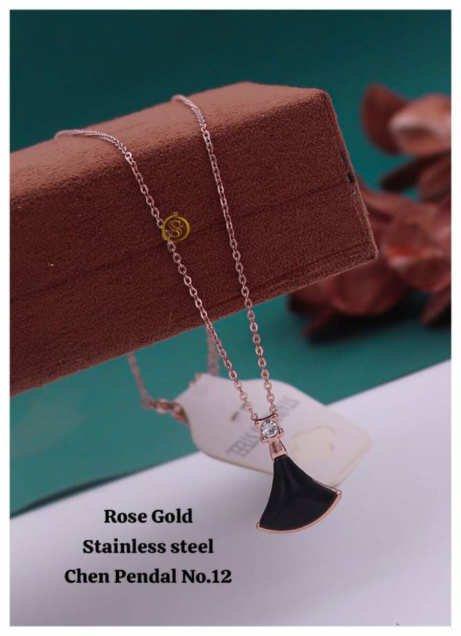 Daily Wear Rose Gold Stainless Steel Chain Pendal Wholesales Price In Surat
